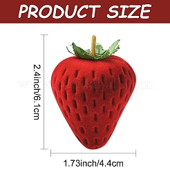Strawberry Flocking Jewelry Ring Boxes&nbsp;CON-YWC0001-16A
