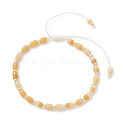 Flat Round Natural Yellow Aventurine Beads Braided Bead Bracelets&nbsp;BJEW-JB13247-03