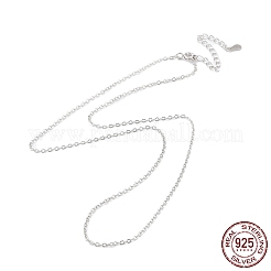 Anti-Tarnish Platinum Rhodium Plated 925 Sterling Silver Chain Necklace&nbsp;NJEW-A011-02P