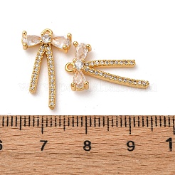 Brass Micro Pave Cubic Zirconia Pendants&nbsp;KK-F898-01G