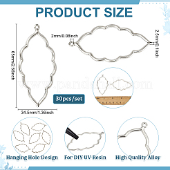 30Pcs Tibetan Style Alloy Open Back Bezel Big Pendants&nbsp;TIBE-PH0002-53