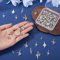 64Pcs 10 Styles Tibetan Style Zinc Alloy Pendants&nbsp;FIND-TA0009-14