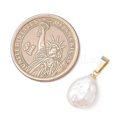 Natural Keshi Pearl Pendants with 304 Stainless Steel Snap on Bails&nbsp;PALLOY-JF05102