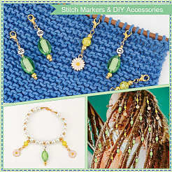 Daisy & Oval Pendant Stitch Markers&nbsp;HJEW-AB00458