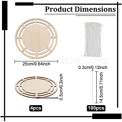 4Pcs Basswood Crochet Basket Base&nbsp;WOOD-FG0001-61A