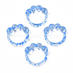 Spotted Chunky Transparent Acrylic Finger Ring&nbsp;RJEW-S045-132