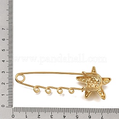 Starfish 304 Stainless Steel Safety Pins Brooch Findings&nbsp;SA-CBAB767-06C-G