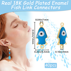 40Pcs Brass Enamel Connector Charms&nbsp;KK-BBC0014-38A