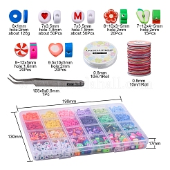 DIY Food Theme Heishi Preppy Bracelet with Letter Making Kit&nbsp;DIY-YW0005-64