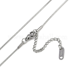 304 Stainless Steel Clear Cubic Zirconia Heart Pendant Round Snake Chain Necklaces for Women&nbsp;NJEW-Z044-04P