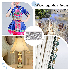Polyester Lace Ribbon with Plastic Charms Tassel&nbsp;OCOR-WH0078-202A-02