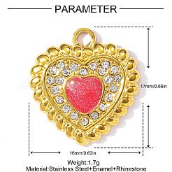 304 Stainless Steel Rhinestone Pendants&nbsp;STAS-OY002-49G