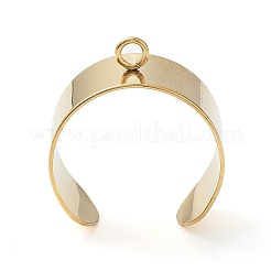Ion Plating(IP) 304 Stainless Steel Open Cuff Finger Ring Components&nbsp;X-STAS-WH0029-40B-G