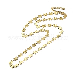 Colorful Enamel Butterfly Link Chain Necklace&nbsp;NJEW-C037-02G