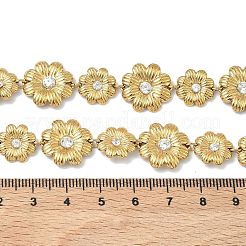 304 Stainless Steel Micro Pave Cubic Zirconia Flower Pendant Necklaces for Women&nbsp;NJEW-F367-01C-G