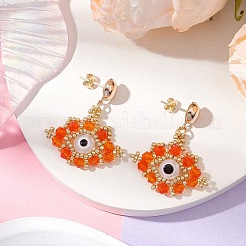 Glass Seed Beads Stud Earrings&nbsp;EJEW-MZ00270-04