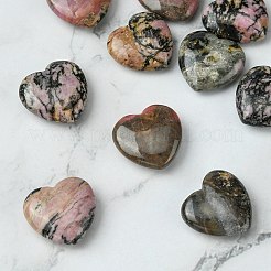 Natural Rhodonite Heart Palm Stone&nbsp;G-YW0001-54