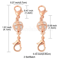 1Pc Alloy Crystal Rhinestone Magnetic Clasps&nbsp;ALRI-YW0001-11RG
