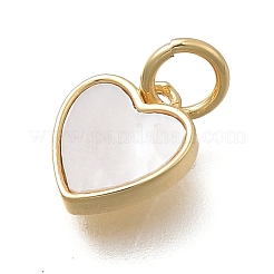Brass & Natural Shell Heart Charms&nbsp;LS-KK-D431-025B-02G