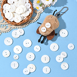 60Pcs 4 Styles Shell Buttons&nbsp;BUTT-SP0001-17