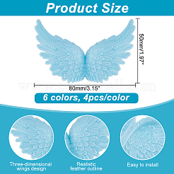 36Pcs 6 Colors Plastic Angel Wings Ornament&nbsp;DIY-AR0002-99B