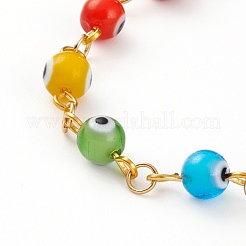 Handmade Evil Eye Lampwork  Beaded Bracelets&nbsp;BJEW-JB05854
