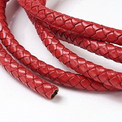 Braided Leather Cord with Core&nbsp;WL-F009-B03-6mm