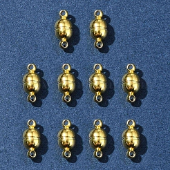 10Pcs Round Brass Magnetic Clasps with Loops&nbsp;KK-FS0001-34G