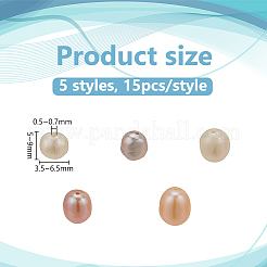 75Pcs 5 Style Natural Cultured Freshwater Pearl Beads&nbsp;PEAR-WR0001-04