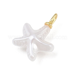 Brass & ABS Plastic Pearl Pendants&nbsp;PL-CBAEB37-01A-G