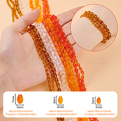 24 Strands 12 Styles Transparent Faceted Glass Beads&nbsp;GLAA-WR0001-04