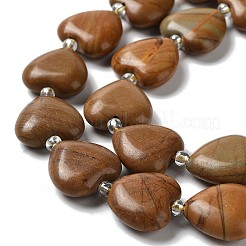 Natural Wood Lace Stone Wooden Jasper Beads Strands&nbsp;G-E614-A09-01