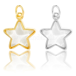 10Pcs 2 Colors Brass Charms&nbsp;KK-BBC0019-20B