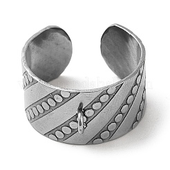 Non-Tarnish 304 Stainless Steel Open Cuff Ring Components&nbsp;STAS-C079-05P