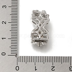 Brass Micro Pave Clear Cubic Zirconia Box Clasps with Acrylic&nbsp;KK-H480-06P