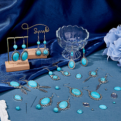 DIY Synthetic Turquoise Earring Making Kits&nbsp;DIY-HS0001-77