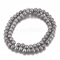 PVD Vacuum Plating Magnetic Synthetic Hematite Beads Strands&nbsp;G-I276-02-6mm