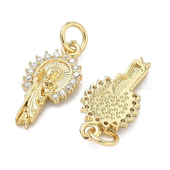 Brass Micro Pave Cubic Zirconia Pendants&nbsp;KK-A282-19G