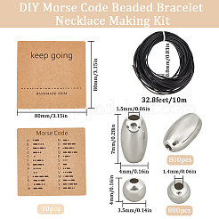 DIY Morse Code Beaded Bracelet Necklace Making Kit&nbsp;DIY-SC0024-46A