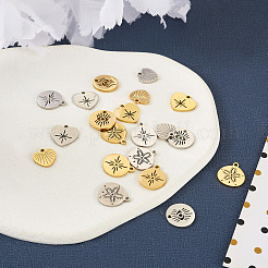 20Pcs 10 Style 304 Stainless Steel Pendants&nbsp;STAS-PJ0001-42
