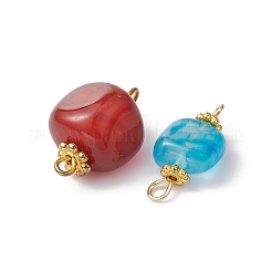 12Pcs 4 Colors Natural Agate Dyed Beads Connector Charms&nbsp;FIND-YW0003-73