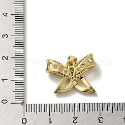 Rack Plating Brass Micro Pave Clear Cubic Zirconia Pendants&nbsp;KK-R158-06G