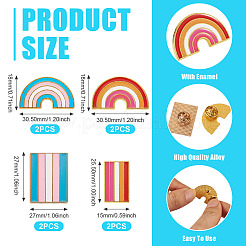 8Pcs 4 Styles Rainbow Enamel Pin&nbsp;JEWB-TA0001-28