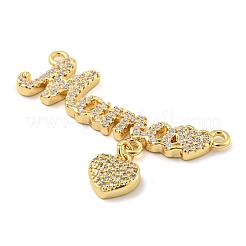 Rack Plating Brass Micro Pave Cubic Zirconia Pendants&nbsp;KK-C044-13G