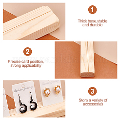 4Pcs Wooden Jewelry Display Card Stands&nbsp;ODIS-WH0027-046