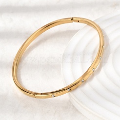 304 Stainless Steel Rhinestone Hinged Bangles for Women&nbsp;BJEW-D408-16G