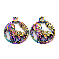 Alloy Howling Wolf Pendants&nbsp;PALLOY-S180-111-NR