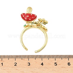 Brass Micro Pave Cubic Zirconia Cuff Rings&nbsp;RJEW-A069-04G
