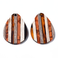 Stripe Resin & Walnut Wood Pendants&nbsp;RESI-N025-015A-D02