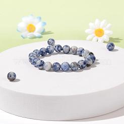 100Pcs 8mm Natural Blue Spot Jasper Round Beads&nbsp;DIY-LS0002-62